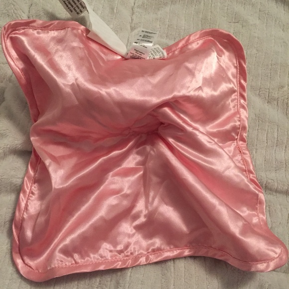 George Bunny Rabbit Pink White Flowers Walmart Satin Baby Security Blanket Lovey - Picture 4 of 5